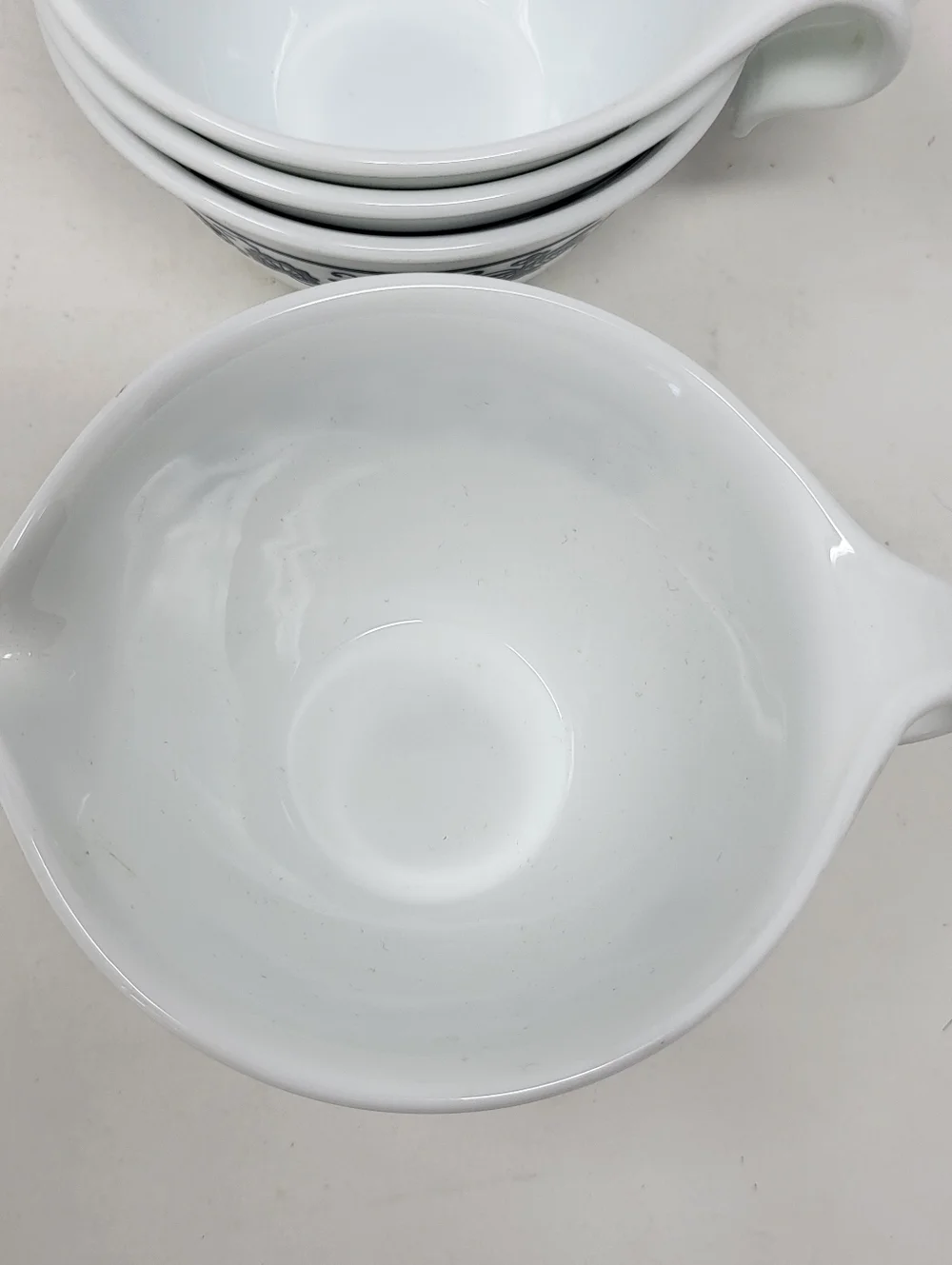 Corelle‎ Old Town Blue Onion Tea Cups Creamer Set of 4 Blue White Vintage